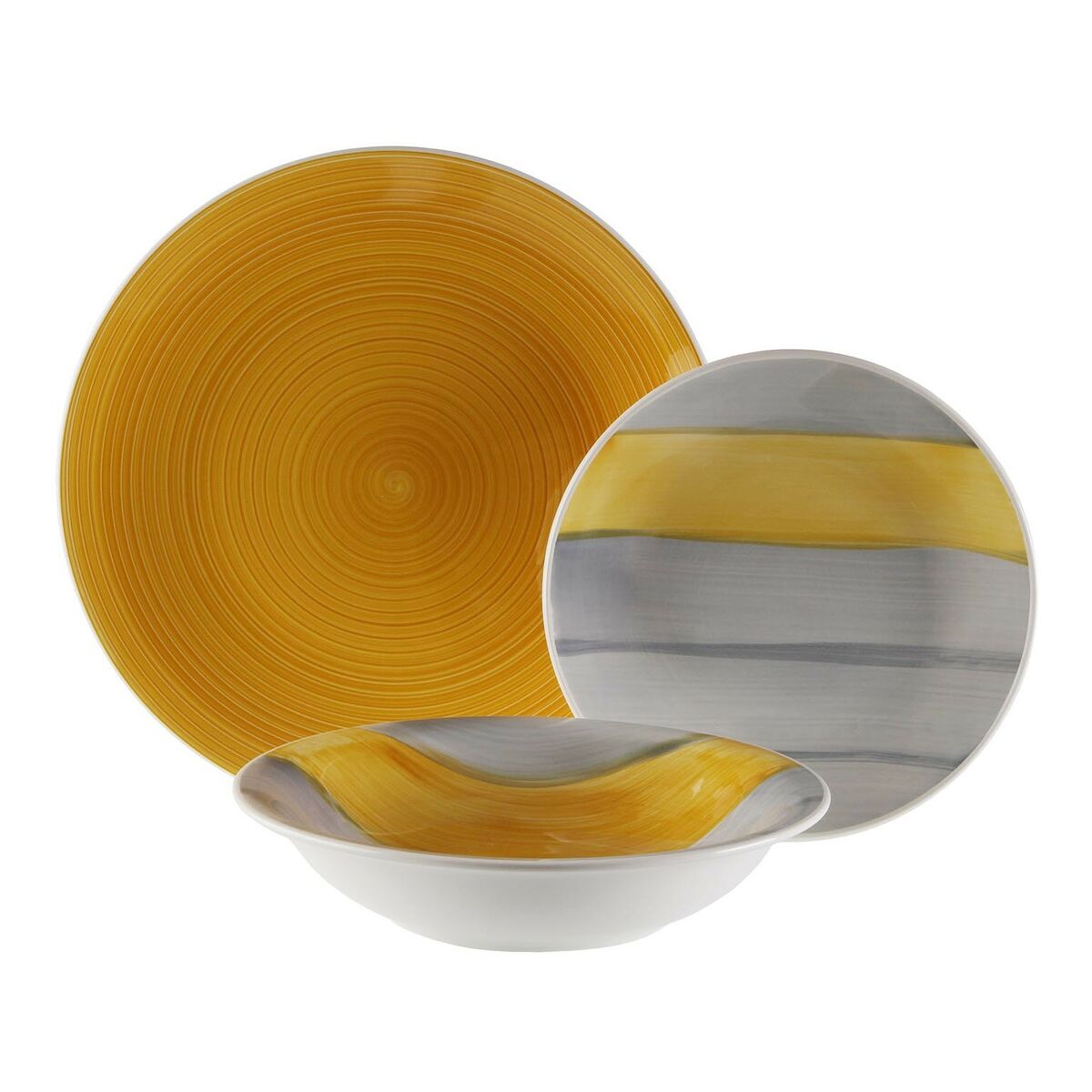 Servissats Versa Leanne Gul Stengods 26,5 x 26,5 cm 18 Delar