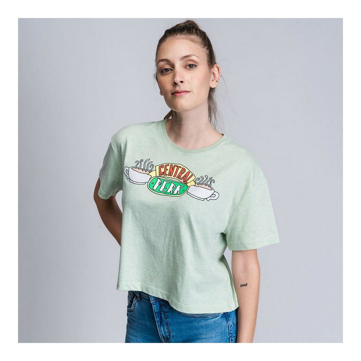 T-shirt med kortärm Dam Friends Ljusgrön - 4
