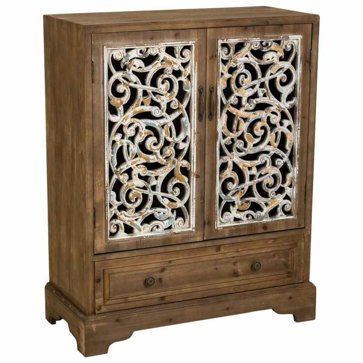 Skåp Alexandra House Living Brun Granträ Trä MDF 38 x 102 x 83 cm