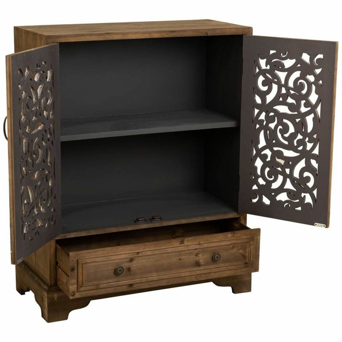 Skåp Alexandra House Living Brun Granträ Trä MDF 38 x 102 x 83 cm - 4