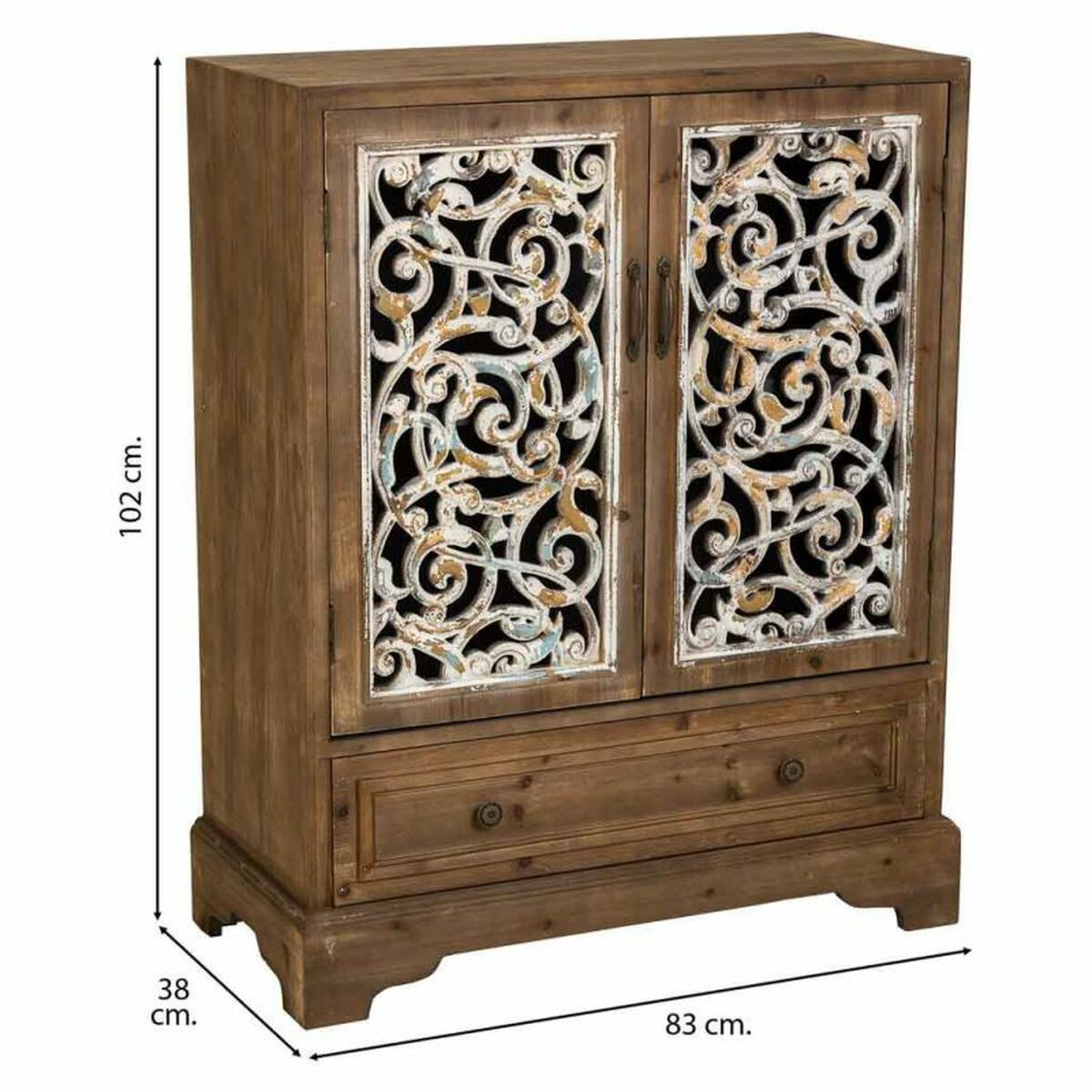 Skåp Alexandra House Living Brun Granträ Trä MDF 38 x 102 x 83 cm - 5