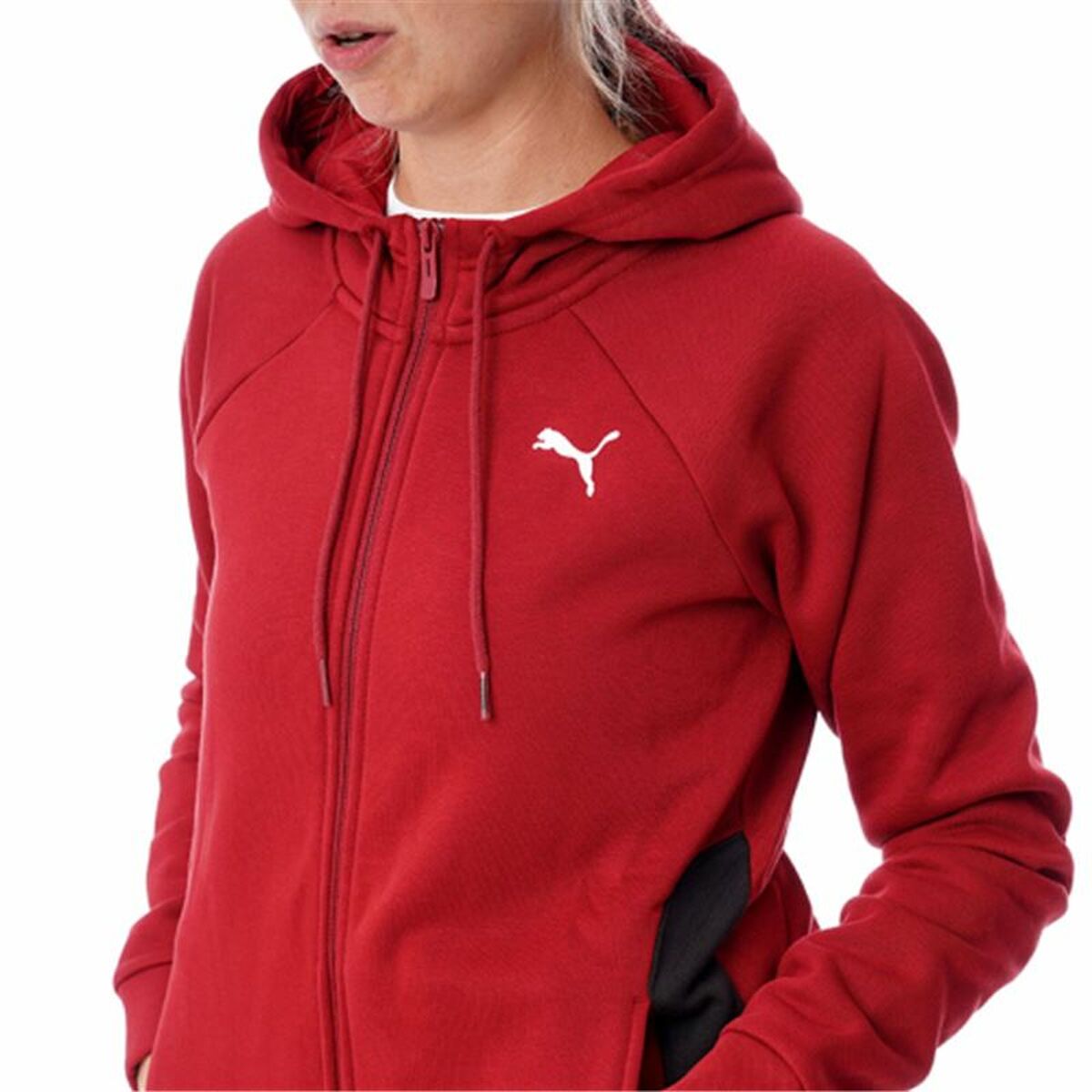 Träningsoverall, Dam Puma Classic Hooded Tracksuit Fl Röd 2 Delar - 3