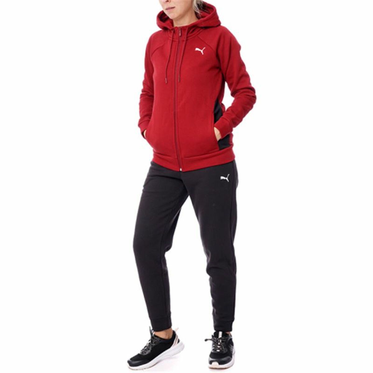 Träningsoverall, Dam Puma Classic Hooded Tracksuit Fl Röd 2 Delar