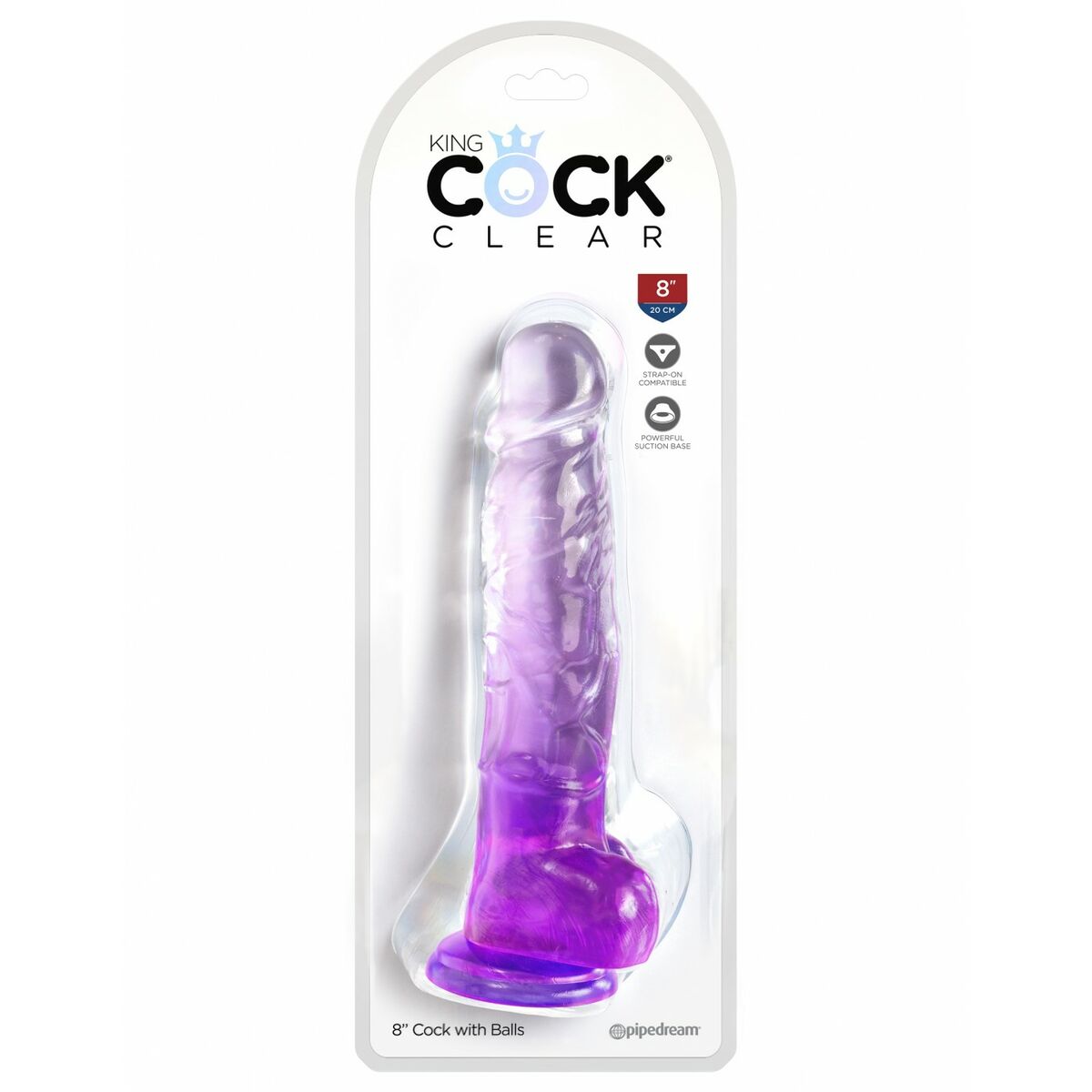 Realistisk dildo Pipedream - King Cock Purpur - 2
