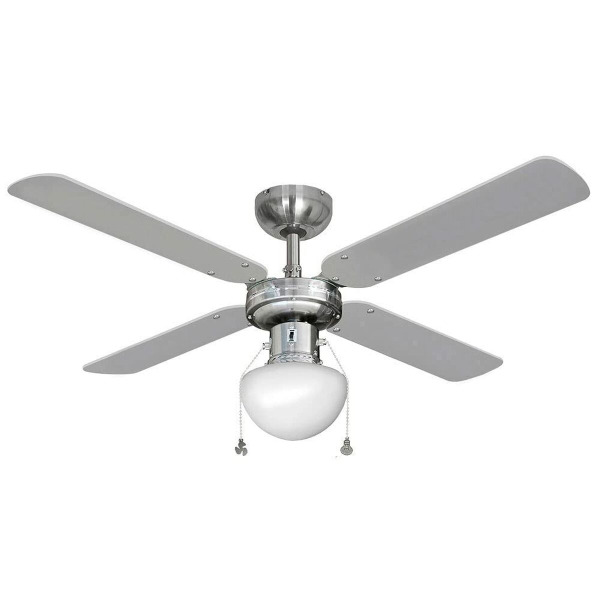 Takfläkt med belysning EDM 33801 Caribe Silvrig 50 W - 2