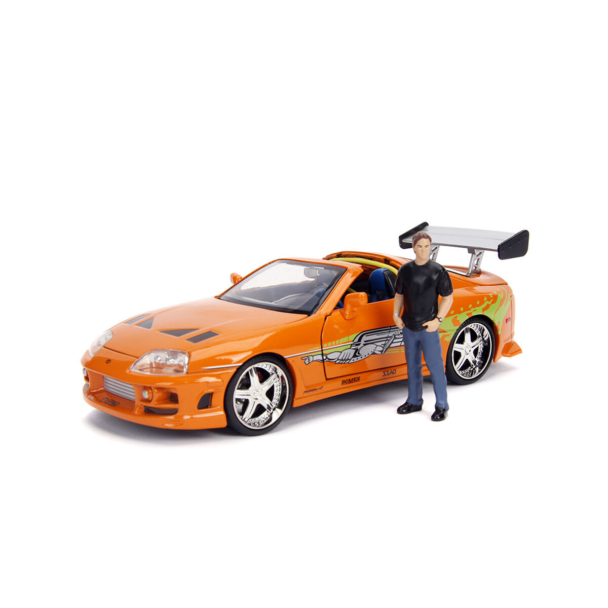 Playset Fast & Furious Brian & Toyota Supra 2 Delar