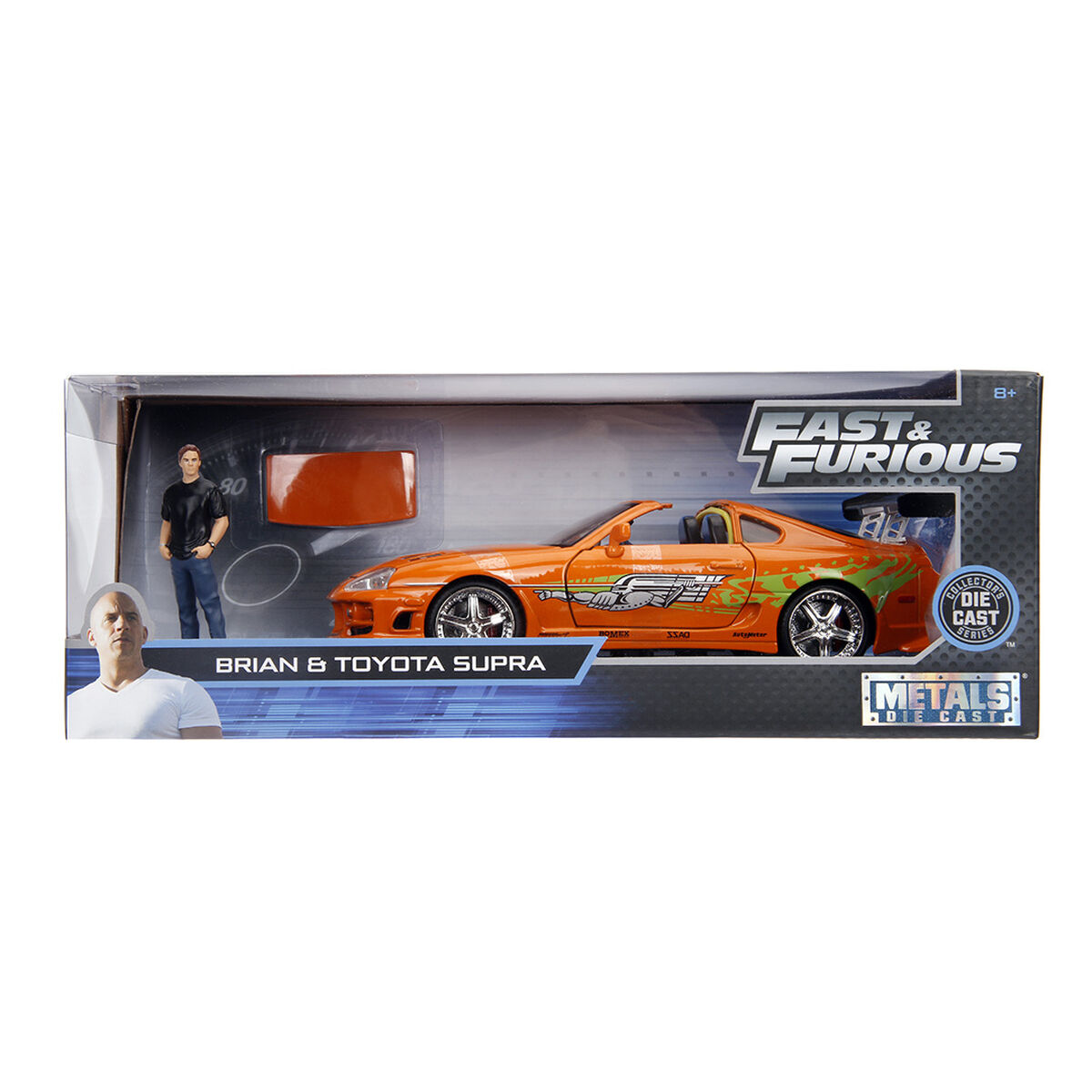 Playset Fast & Furious Brian & Toyota Supra 2 Delar - 2