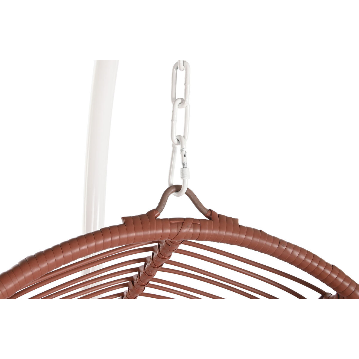 Hängande trädgårdsfåtölj DKD Home Decor Vit Terrakota n Aluminium Stål syntetisk rattan 94 x 100 x 196 cm - 9
