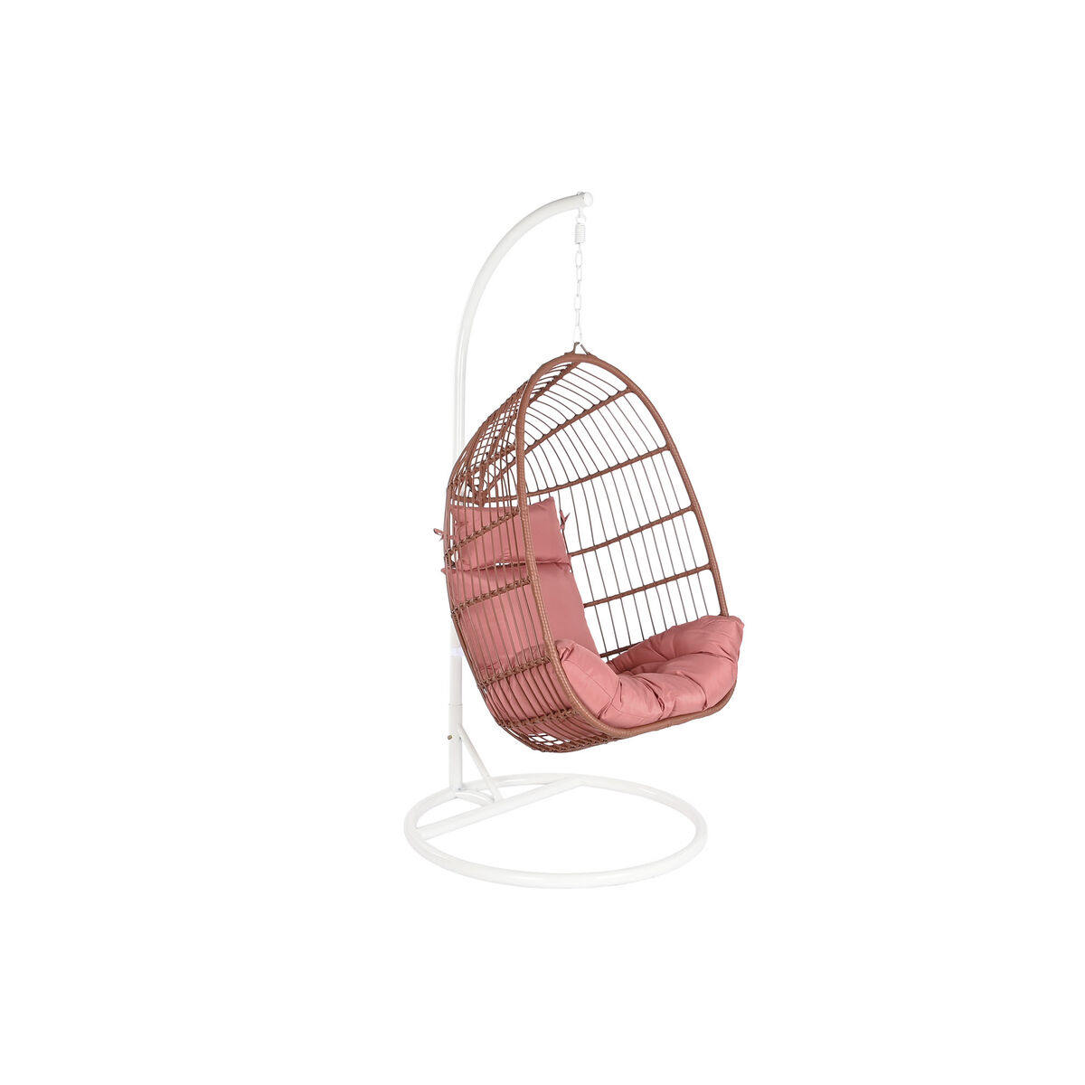 Hängande trädgårdsfåtölj DKD Home Decor Vit Terrakota n Aluminium Stål syntetisk rattan 94 x 100 x 196 cm