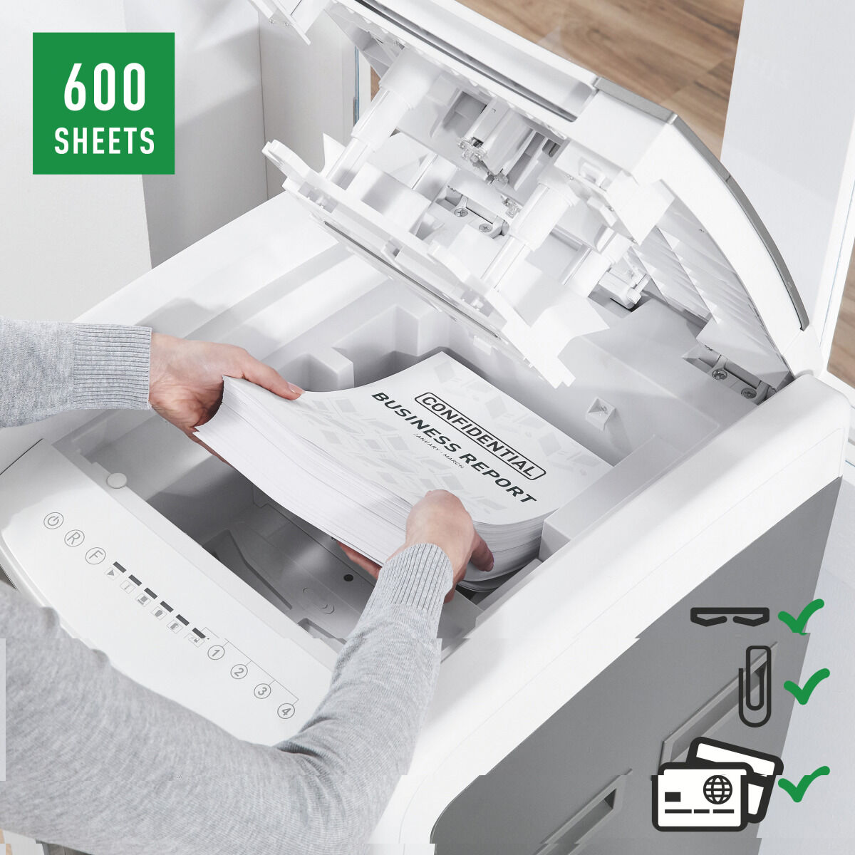 Dokumentförstörare Leitz IQ 600 Pro Autofeed P4 60 L - 5