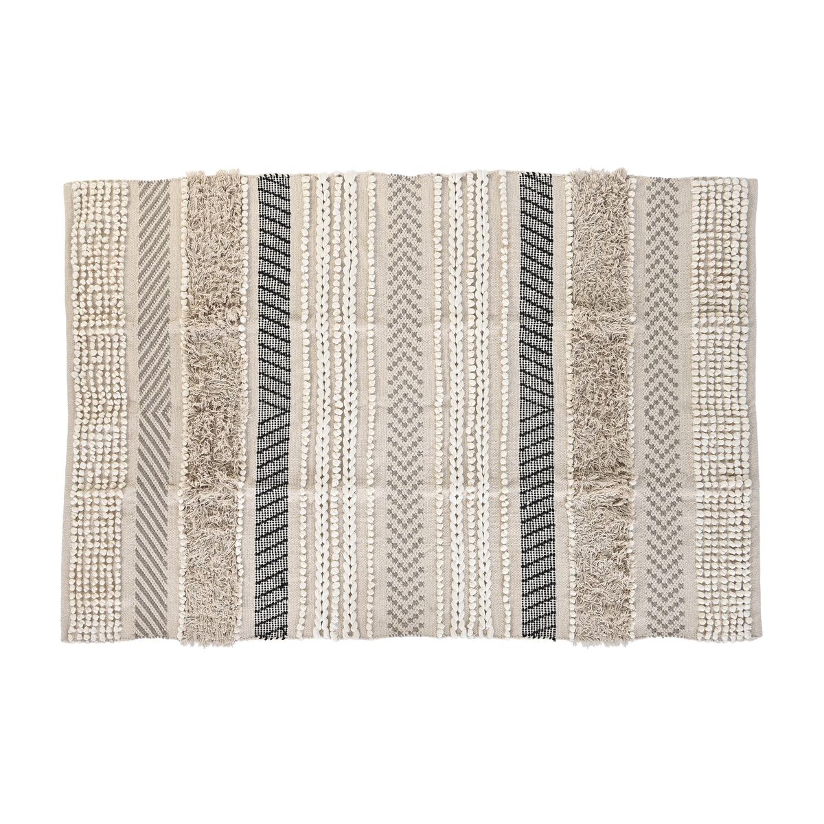 Matta DKD Home Decor 180 x 120 x 1 cm Svart Beige Bomull Boho