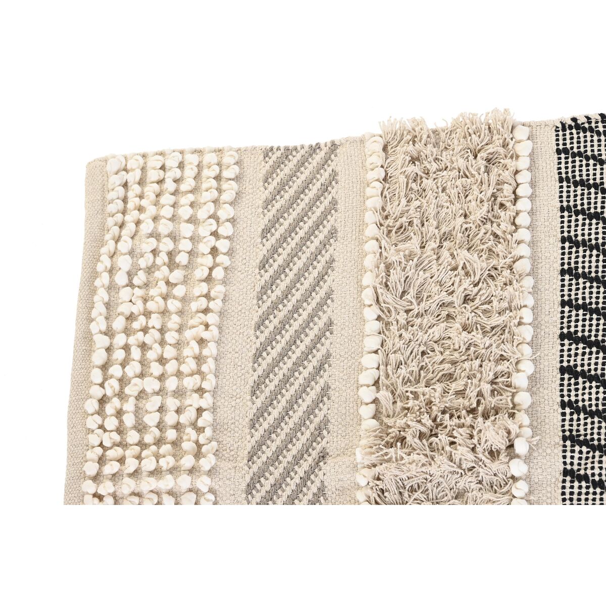 Matta DKD Home Decor 180 x 120 x 1 cm Svart Beige Bomull Boho - 4