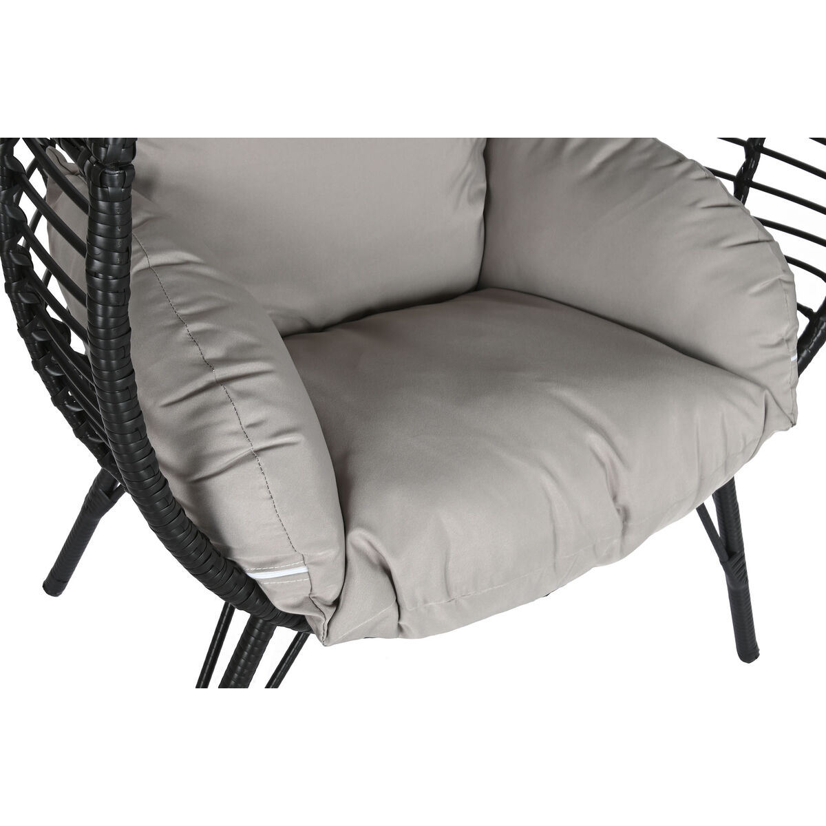 Trädgårdssoffa DKD Home Decor 90 x 65 x 151 cm Svart Grå Metall syntetisk rattan - 10