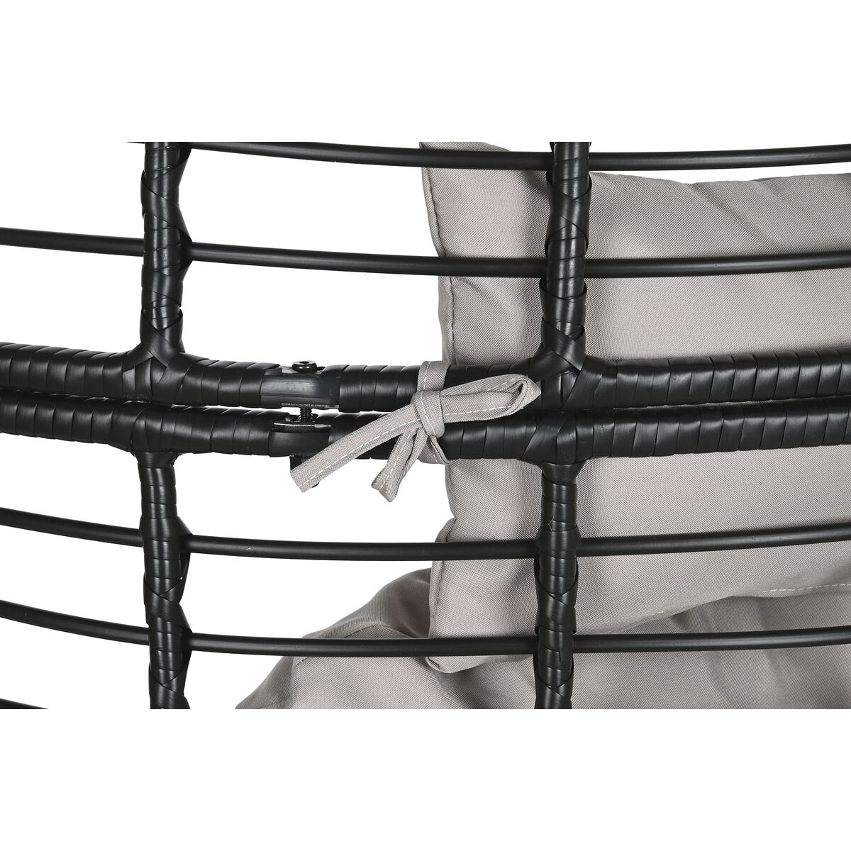 Trädgårdssoffa DKD Home Decor 90 x 65 x 151 cm Svart Grå Metall syntetisk rattan - 6