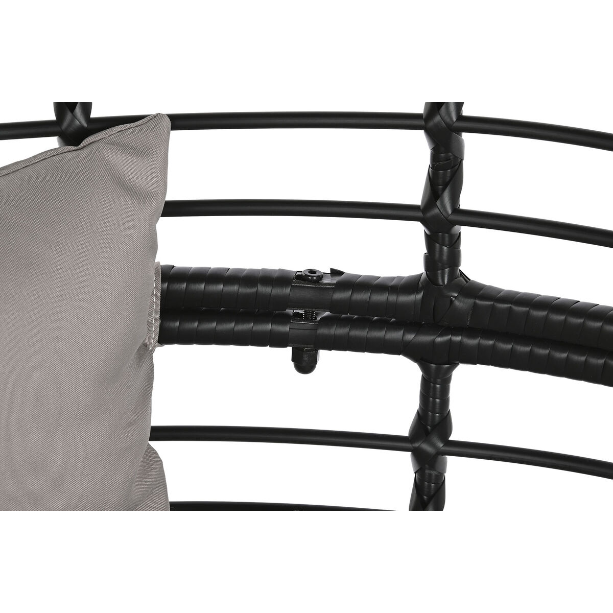 Trädgårdssoffa DKD Home Decor 90 x 65 x 151 cm Svart Grå Metall syntetisk rattan - 8