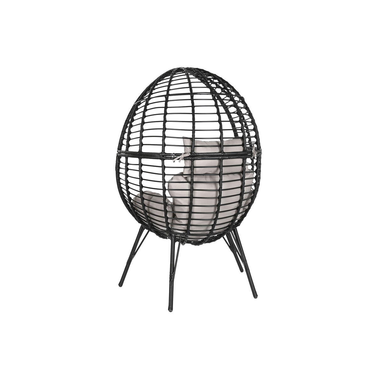Trädgårdssoffa DKD Home Decor 90 x 65 x 151 cm Svart Grå Metall syntetisk rattan - 11