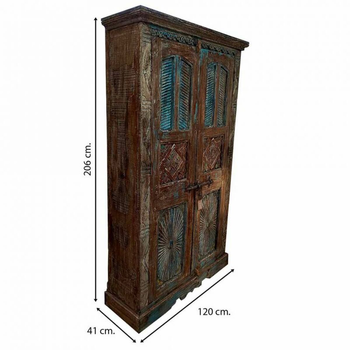 Skåp Alexandra House Living Brun polystyren Mangoträ 41 x 206 x 120 cm - 5