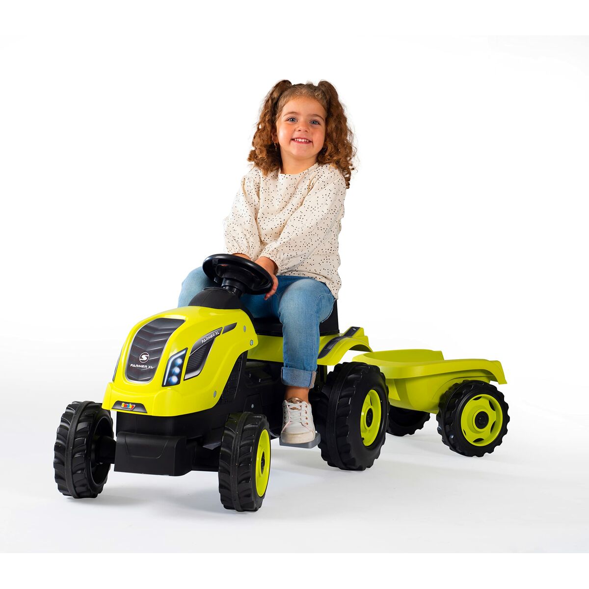 Trehjuling Smoby Släp Traktor - 2