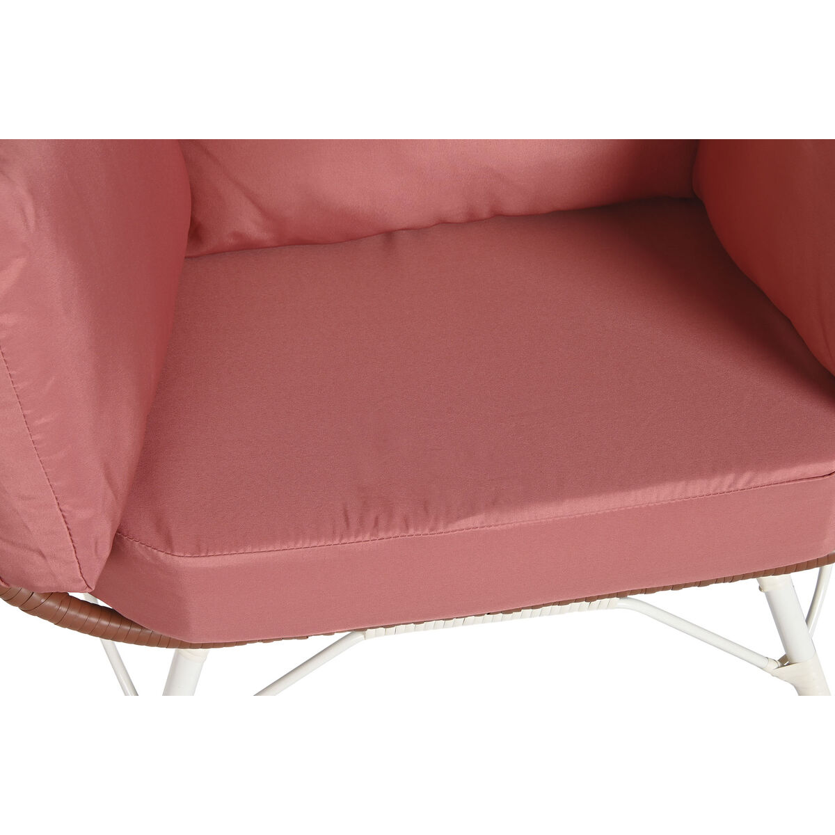 Trädgårdssoffa DKD Home Decor 99 x 71 x 147 cm Metall Terrakota n syntetisk rattan Vit - 6
