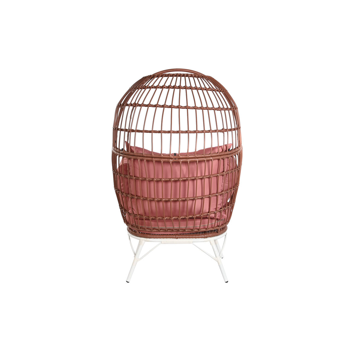 Trädgårdssoffa DKD Home Decor 99 x 71 x 147 cm Metall Terrakota n syntetisk rattan Vit - 7