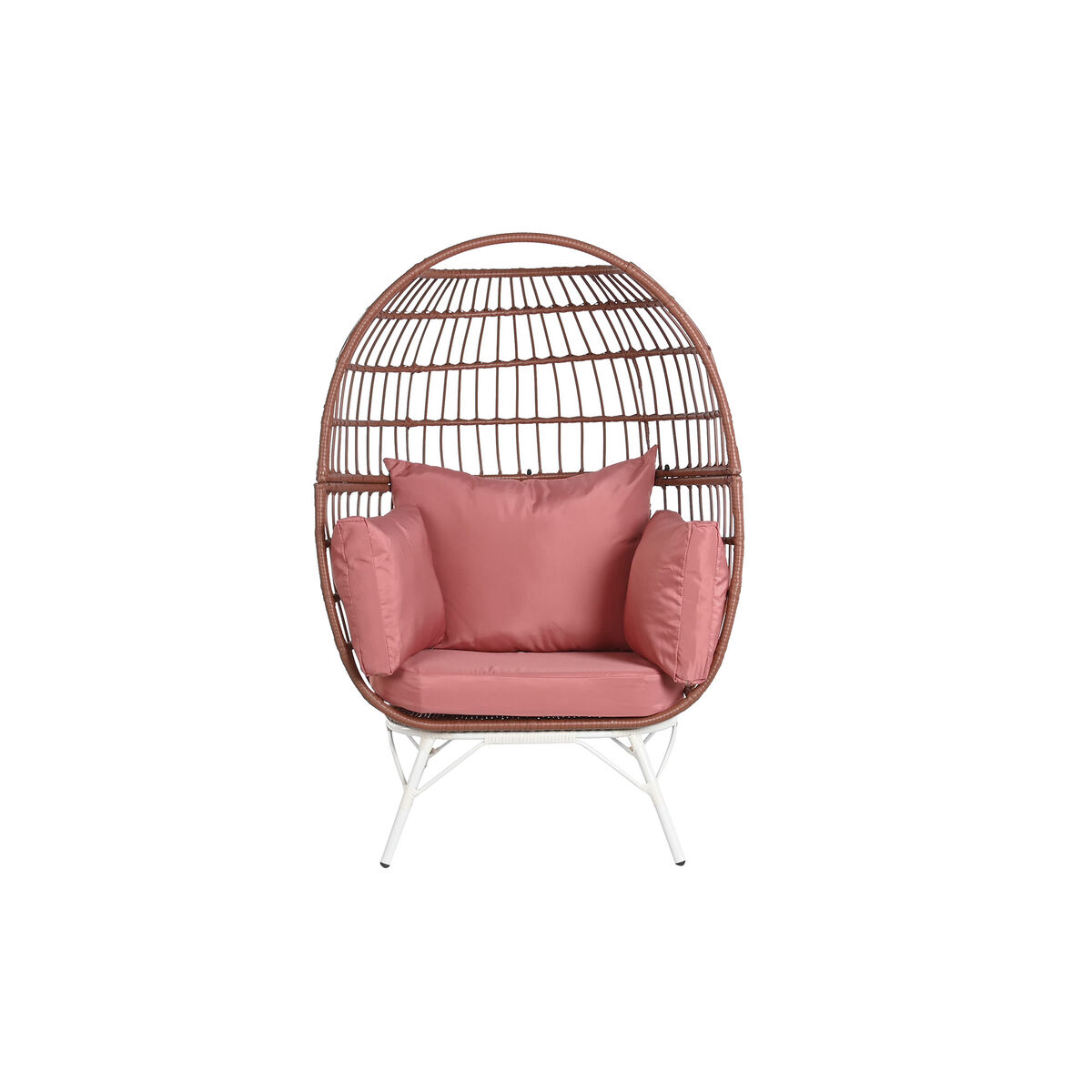 Trädgårdssoffa DKD Home Decor 99 x 71 x 147 cm Metall Terrakota n syntetisk rattan Vit - 8