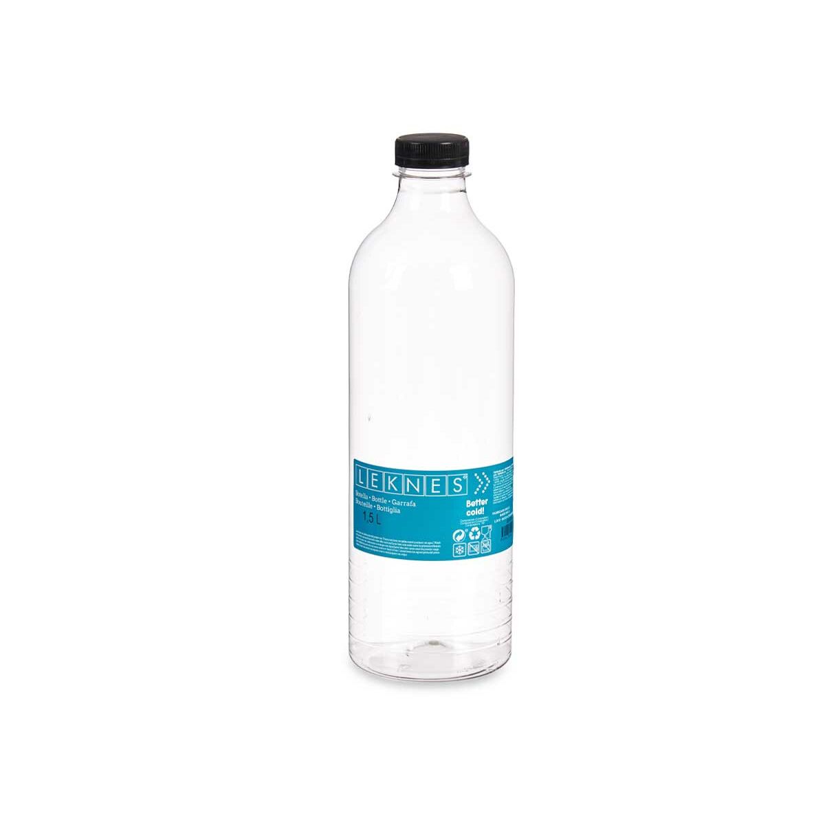 Flaska Svart Transparent Plast 1,5 L 9 x 29,2 x 9 cm (12 antal) - 4
