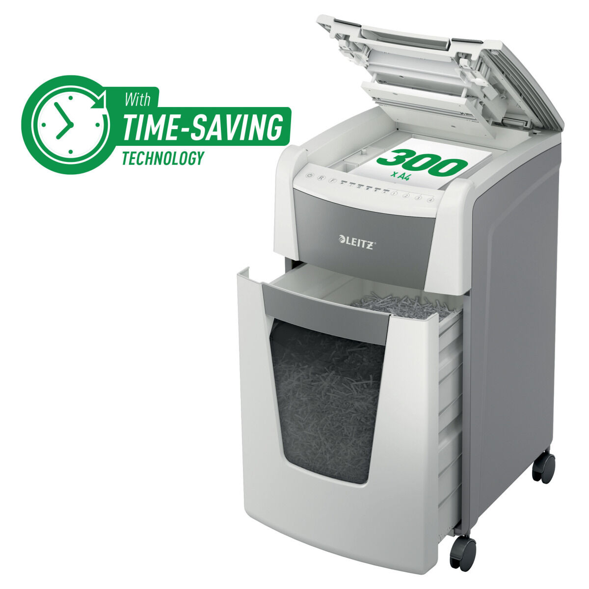 Dokumentförstörare Leitz IQ 300 Autofeed P4 60 L - 2