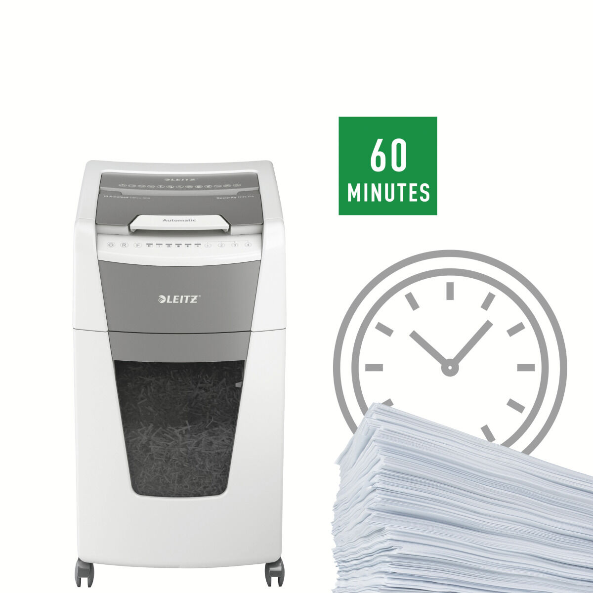 Dokumentförstörare Leitz IQ 300 Autofeed P4 60 L - 6