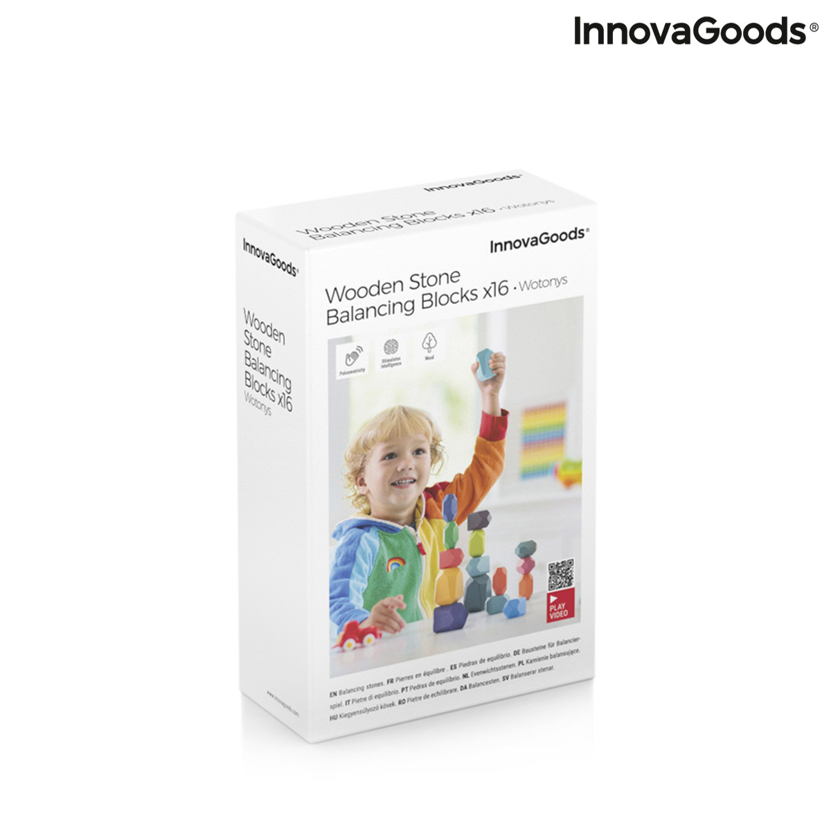 Stapelbara trästenar för att träna balansen Wotonys InnovaGoods 16 Delar - 2