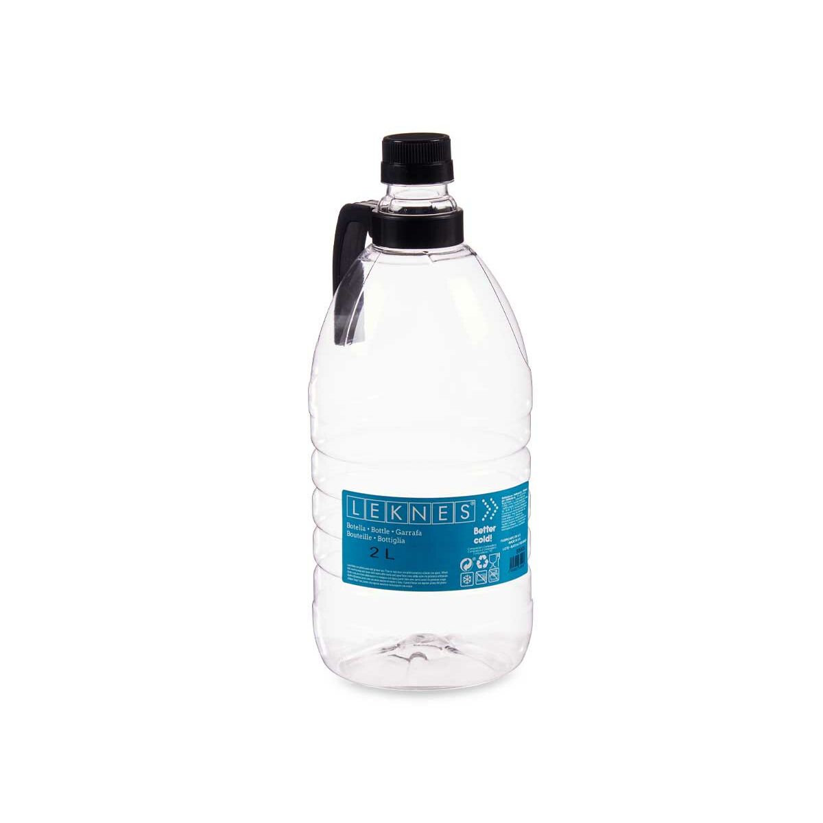 Flaska Med handtag Svart Transparent Plast 2 L 11,5 x 28,7 x 11,5 cm (6 antal) - 5