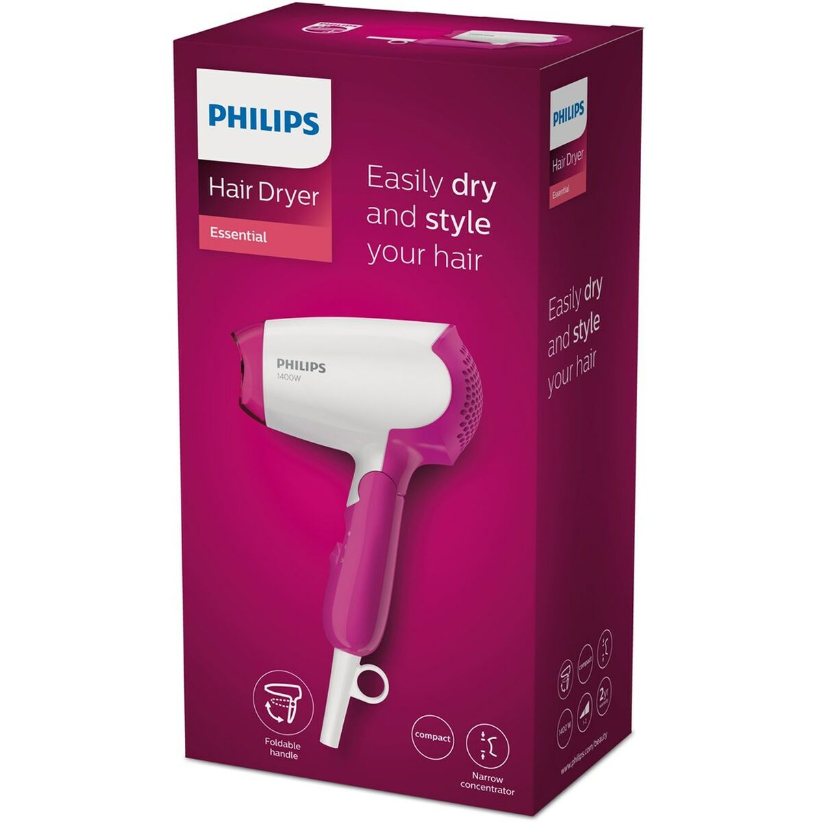 Hårtork Philips BHD003/00 Vit Rosa 1400 W - 2