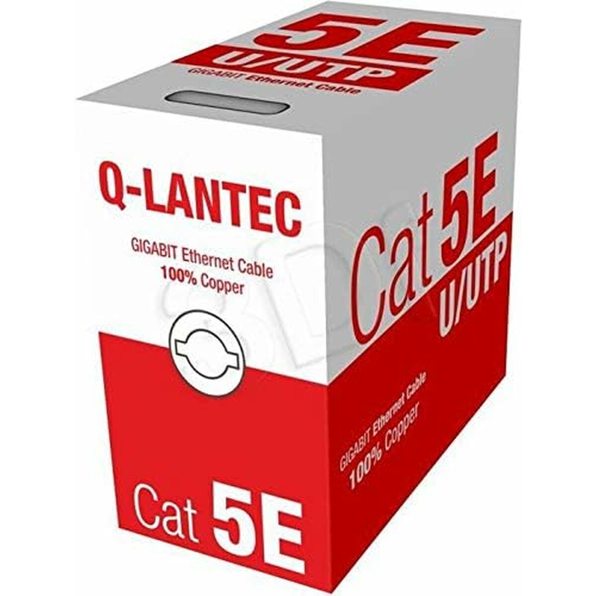 Nätkabel UTP Styv Kategori 5e Q-Lantec KIU5PVC305NC Grå 305 m - 2