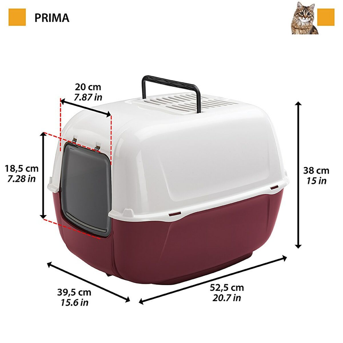 Kattlåda Ferplast Blå Plast 39,5 x 52,5 x 38 cm - 2