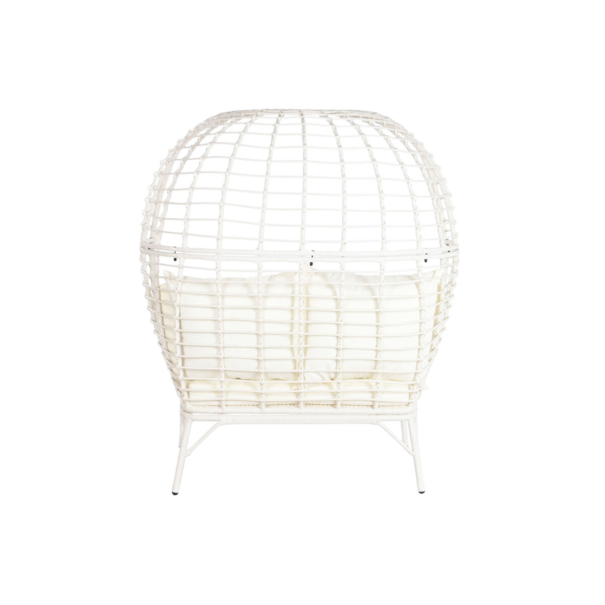 Trädgårdssoffa DKD Home Decor 130 x 68 x 146 cm syntetisk rattan Stål Vit - 10