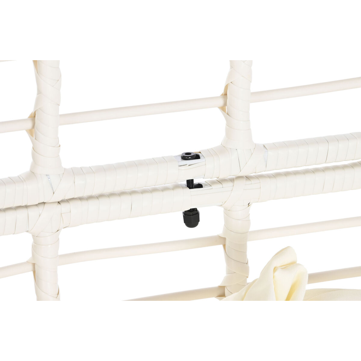 Trädgårdssoffa DKD Home Decor 130 x 68 x 146 cm syntetisk rattan Stål Vit - 7