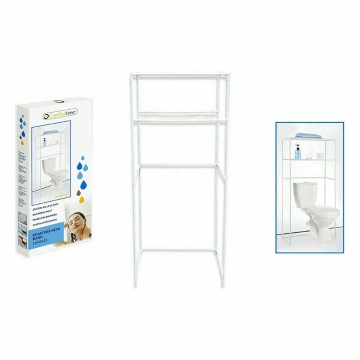 Badrumshyllor Confortime 158757 Metall 61 x 28 x 134 cm (4 antal) (61 x 28 x 134 cm) - 2