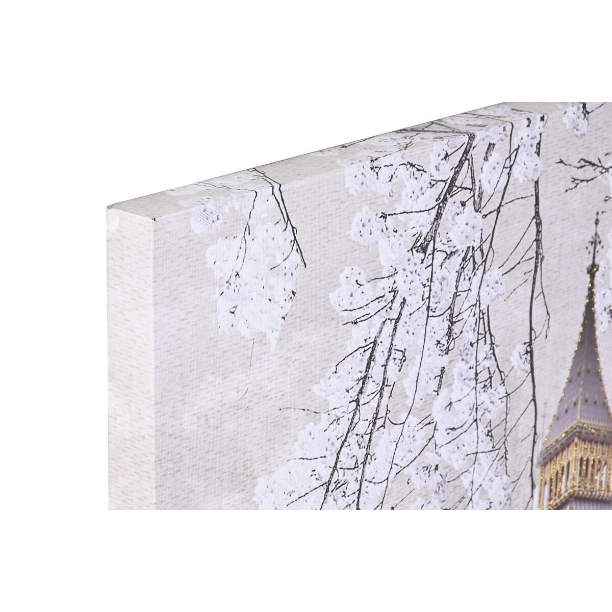 Tavla Home ESPRIT Vit Gyllene Glitter London Loft 150 x 3 x 100 cm (2 antal) - 2