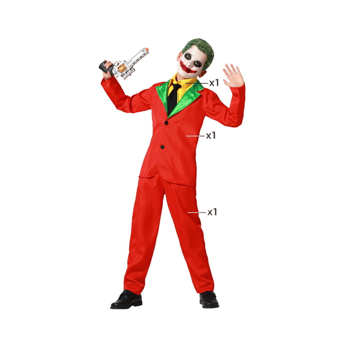 Maskeraddräkt vuxna Röd Clown Barn - 8