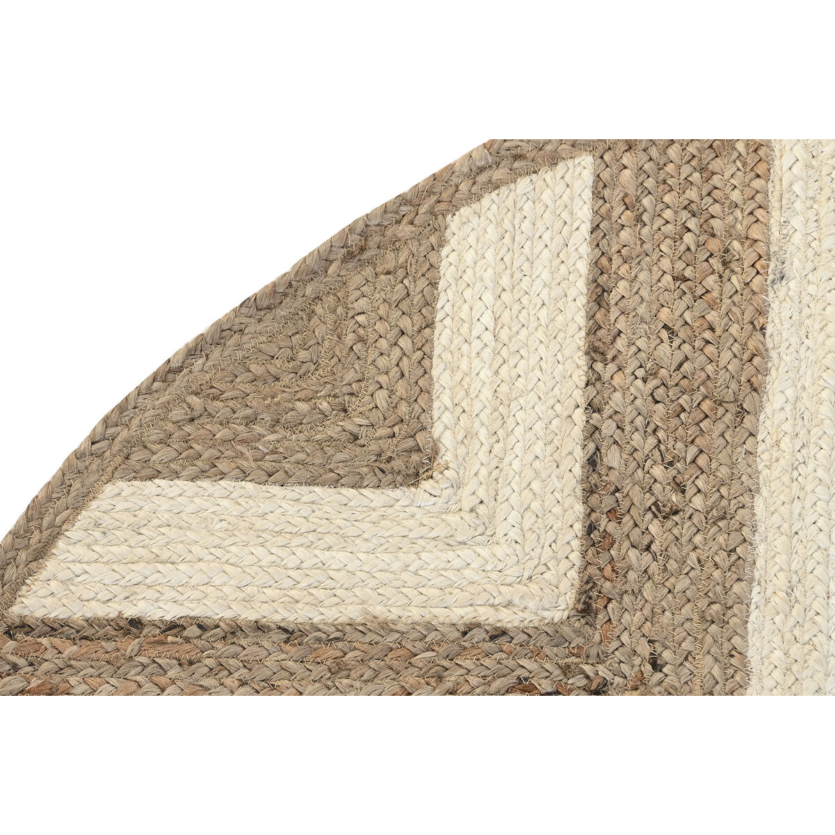 Matta DKD Home Decor Scandi Vit Ljusbrun Jute (150 x 150 x 1 cm) - 2