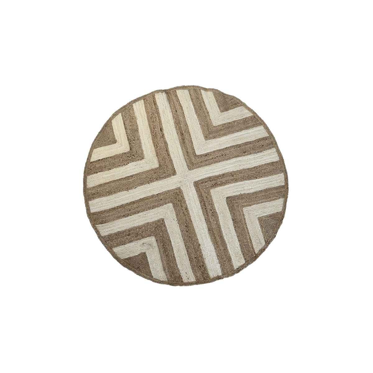 Matta DKD Home Decor Scandi Vit Ljusbrun Jute (150 x 150 x 1 cm) - 5