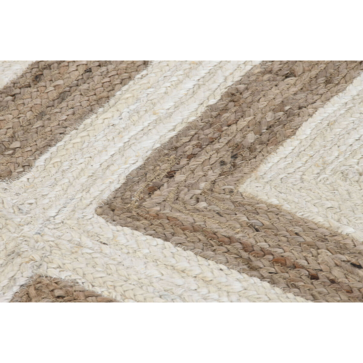 Matta DKD Home Decor Scandi Vit Ljusbrun Jute (200 x 200 x 1 cm) - 3