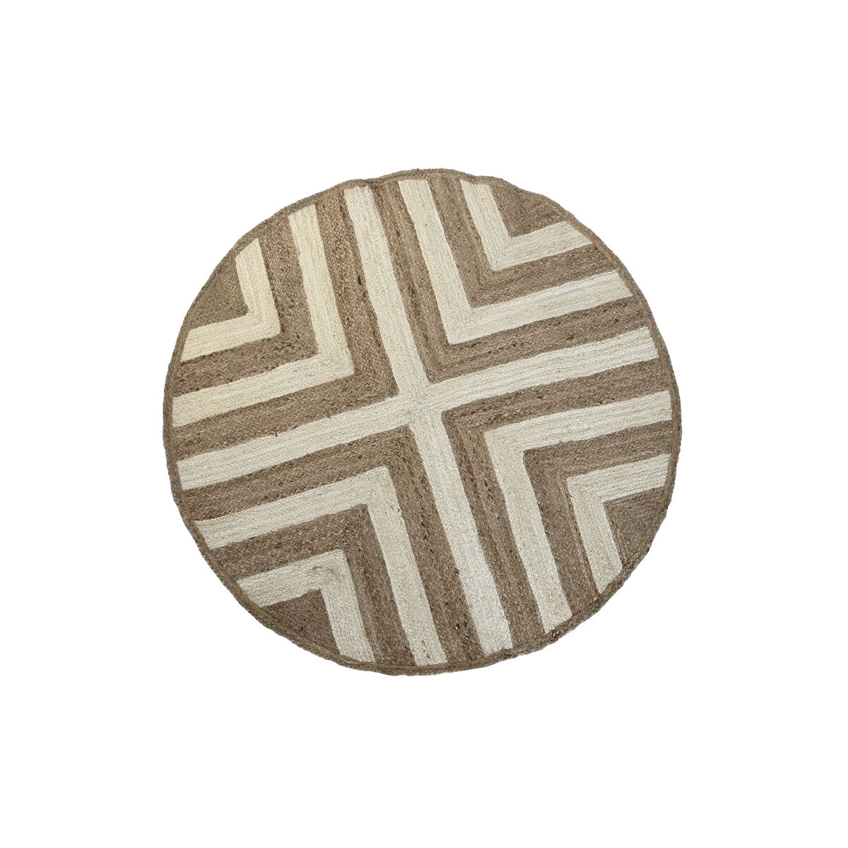 Matta DKD Home Decor Scandi Vit Ljusbrun Jute (200 x 200 x 1 cm) - 5