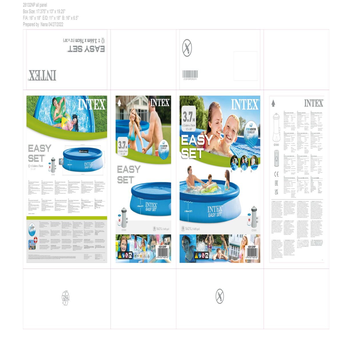 Upplåsbar bassäng Easy Set Intex 5621 L (366 x 76 cm) - 7