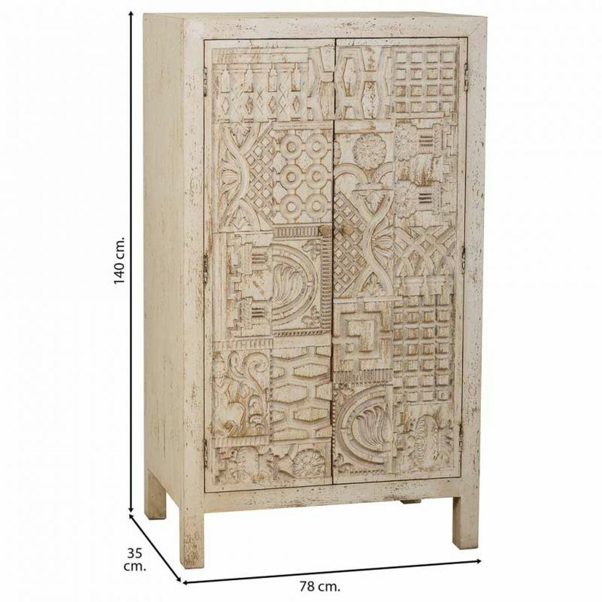 Skåp Alexandra House Living Vit Trä 35 x 140 x 78 cm - 3