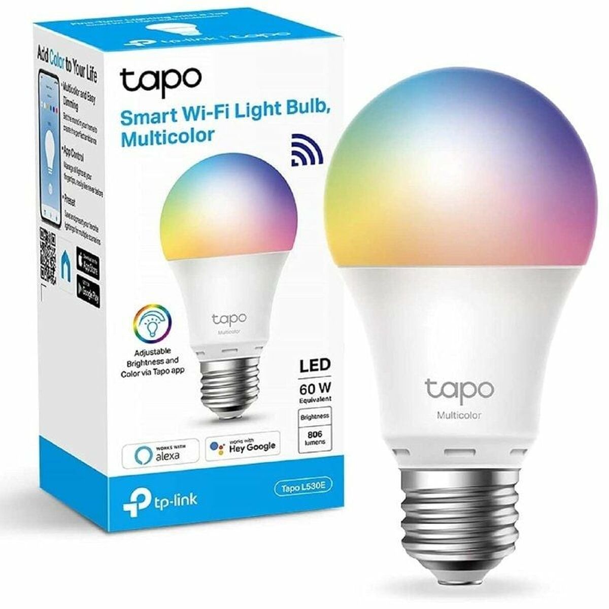 Smart-Lampa TP-Link Tapo L530E E27 60 W Vit Multicolour 2500K - 6500K (2500K) - 2