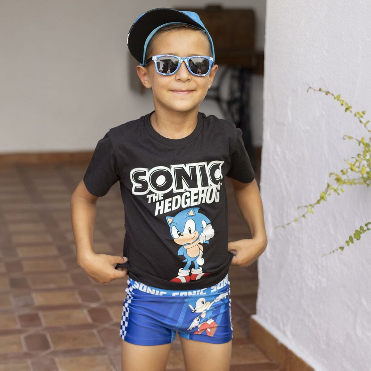 Barn T-shirt med kortärm Sonic Svart - 4