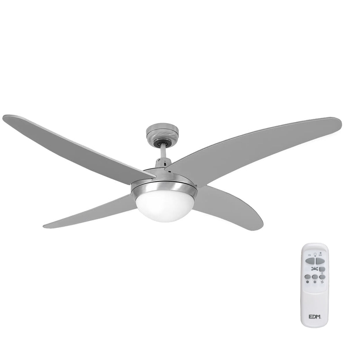 Takfläkt med belysning EDM 33807 Caspio Silvrig 60 W - 2