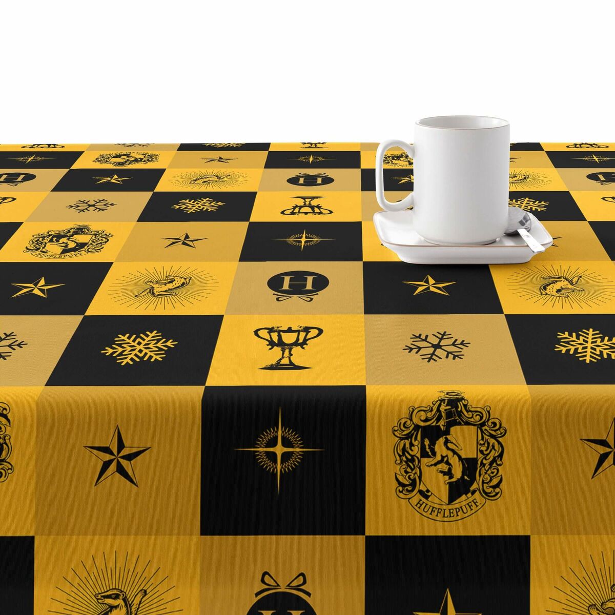 Fläckresistent bordsduk i harts Harry Potter Hufflepuff Multicolour 100 x 150 cm - 2