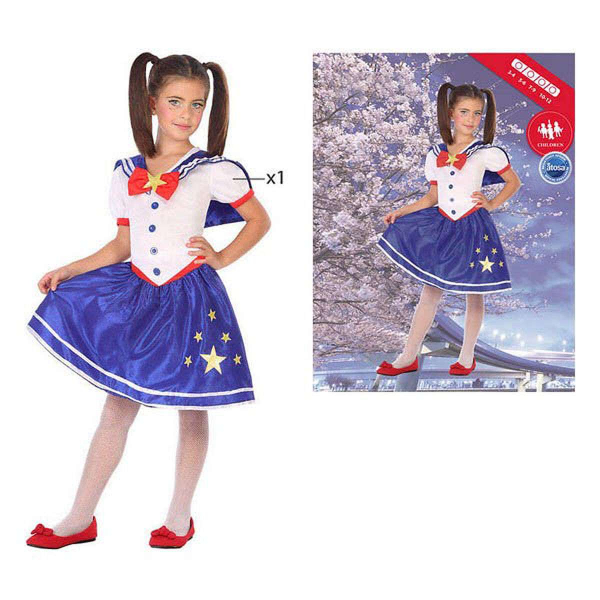 Maskeraddräkt för barn Skolflicka Multicolour (3 Delar) - 12