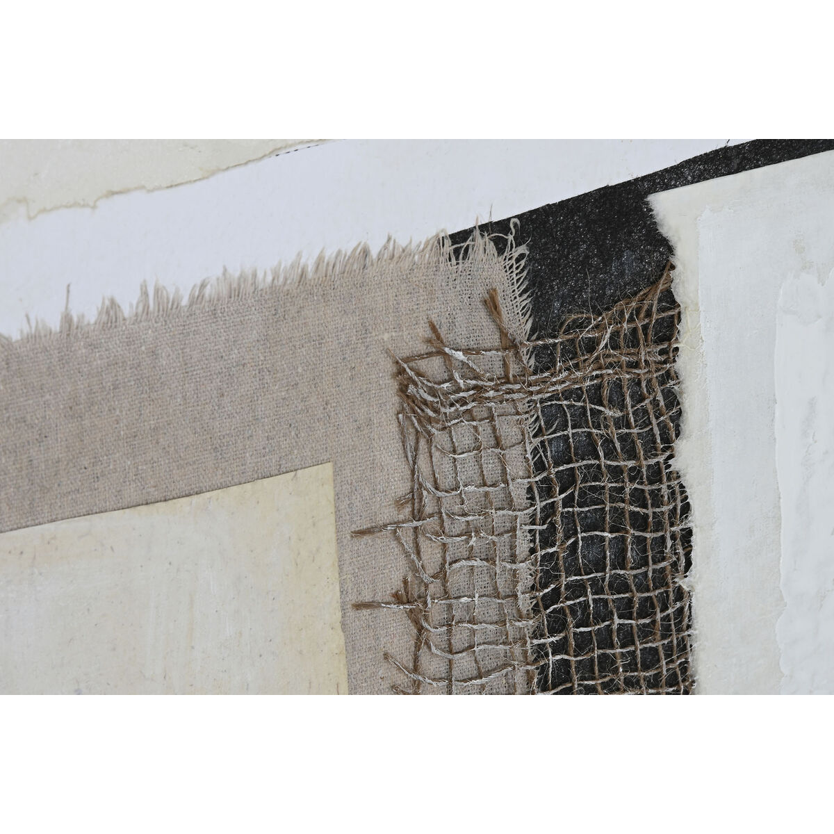 Tavla Home ESPRIT Svart Beige Jute polystyren Abstrakt Urban 82 x 3,8 x 82 cm (2 antal) - 3